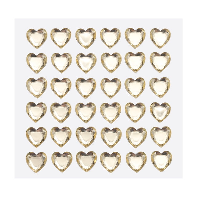 144uds Corazón Imitación Diamante 10mm Autoadhesivo Gemas Pegatinas Joyas para San Valentín Claro Marrón