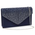 thumbnail image 6 of Milisente Clutch Purses For Women, Rhinestone Wedding Evening Clutch Envelope Crossbody Shoulder Satin Purse(Navy Blue), 6 of 6