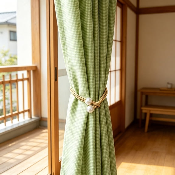 FEOLGEHLY 4 Pcs Curtain Tiebacks, Curtain Holdbacks, Home Office Decor, Decorative Curtain Tie Backs for Living Room & Bedroom, Yellow