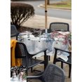 thumbnail image 4 of Outdoor Tablecloth with Umbrella Hole and Zipper, Black Christmas Square Table Cloth 54x54 Inch Waterproof Tablecloth, Xmas Winter Snowman Snowflakes Trees Picnic Table Cover for Patio Camping, 4 of 7