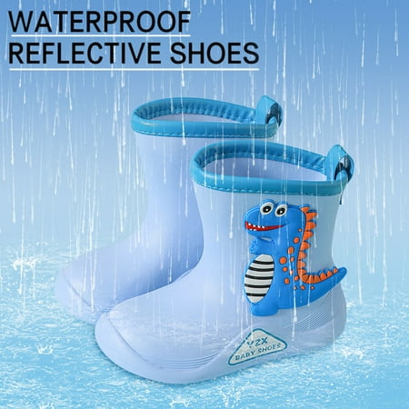 

nsendm Children Cute Cartoon Fashion Waterproof And Non Slip Rain Boots Rain Boots Soft Bottom Fashion Toddler Size 4 Boots Light Blue 3.5 Years