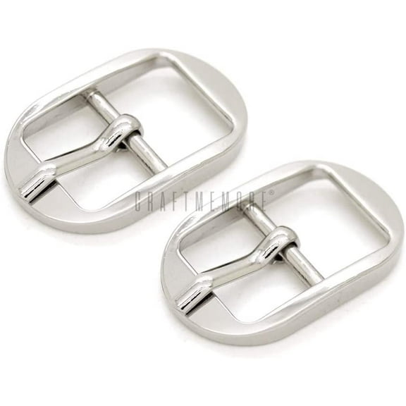 4pcs 1/2", 5/8" Belt Buckle Single Prong Oval Center Bar Buckles for Belt Purse Making Accessories SC60 (1/2 Inch, Silver)