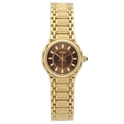 Elgin Women's Analog Quartz Watch, Round Dial, Stainless Steel, Gold (EG385)