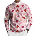thumbnail image 2 of LWavelet Men's Floral & Heart Sweater - Artistic Pattern, Great for Valentine's Day Celebrations & Romantic Occasions Light pink XL, 2 of 6