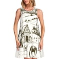 thumbnail image 1 of Xecao Animaux de Ferme 2 Robes d'Été pour Femmes Robes Décontractées de Plage Robes de Plage Sans Manches T-Shirt Robe Évasée avec Poches, 1 of 7