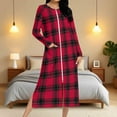 thumbnail image 3 of Hvot&aat Zipper Front Robes for Women Christmas Print Long Sleeve Nightgown Holiday Loungewear, 3 of 7