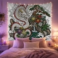 thumbnail image 2 of Detailed Dragon Outlining with Sinuous Body Coils, Serene Japanese Inspired for Japanese Art Lovers, Wall Decor, Mother'S Day Gift, Tapestry Wall Hanging for Dorm and Living Room, 2 of 7