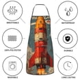 thumbnail image 6 of Zufioo Rusty Rocket Launch for Lock Hem Apron with Pockets, Stain and Oil Proof Tie-down Apron for Cooking Barbecue Restaurant, Unisex-One Size, 6 of 9