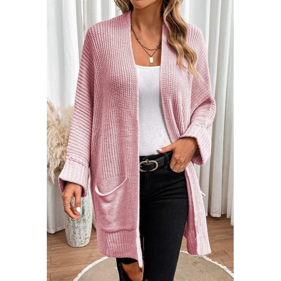 Batwing Sleeve Oversized Cable Knit Cardigan