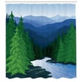 thumbnail image 3 of Ambesonne Northwoods Shower Curtain, Evening Oak Forest, 69"Wx84"L, Fern Green Dark Teal, 3 of 3