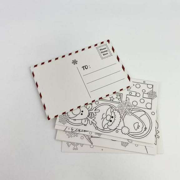 Joyseller Greetings cards and postcards,Blank Christmas Color Your Own Postcards to Santa 6 Designs Coloring Merry Xmas Greeting Letter Cards Wish List Writing 4 x 6 In