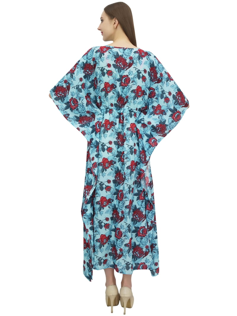 Bimba Cotton Caftan Long Kaftan Women Night Gown Blue Kimono Cover Up Dress-8, Women's Bimba Cotton Caftan Long Kaftan Women Night Gown Blue Kimono Cover Up Dress-8, Women's