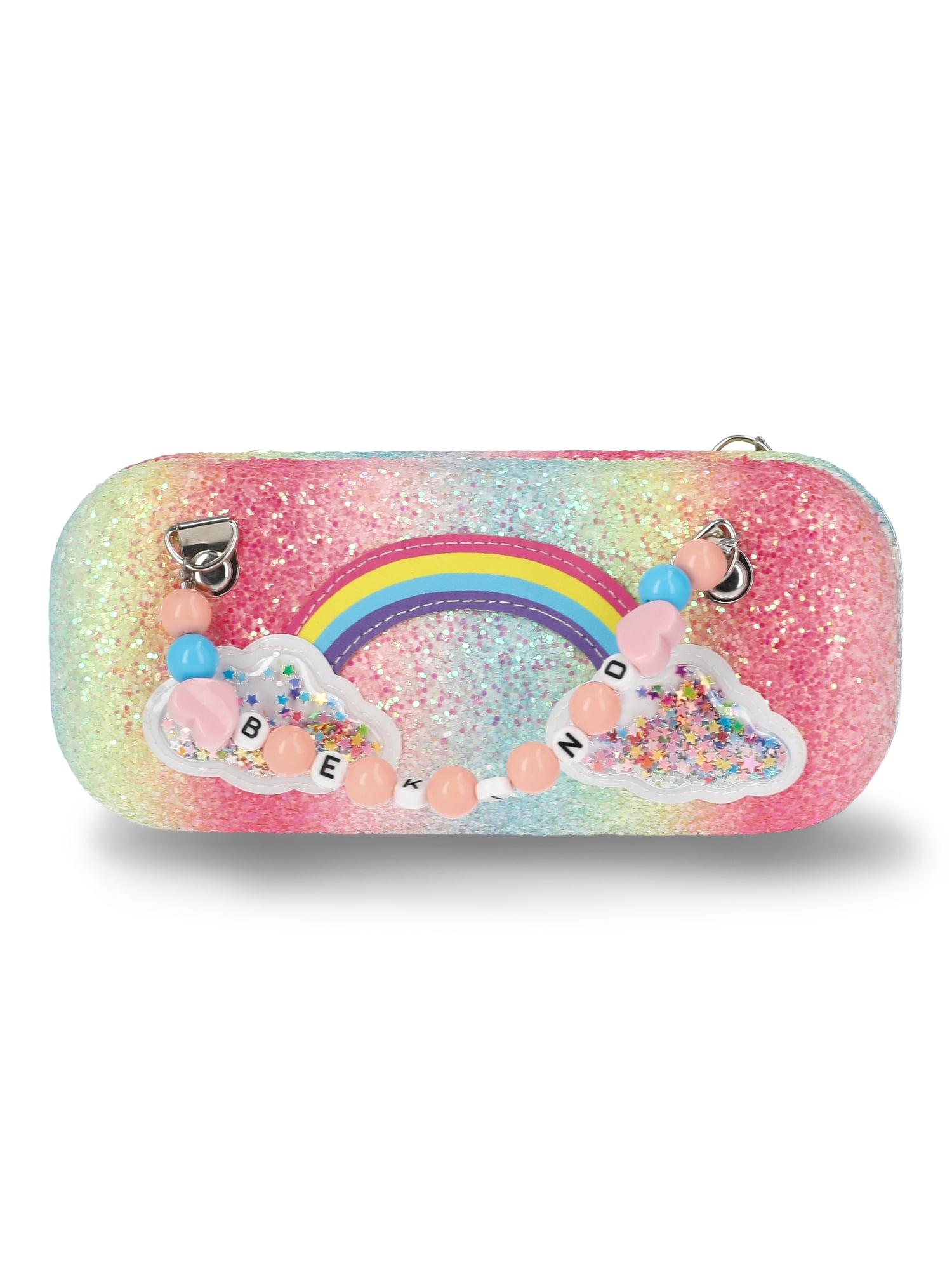 Wonder Nation Girls Rainbow Glitter Sunglasses and Case Set, 2-Piece