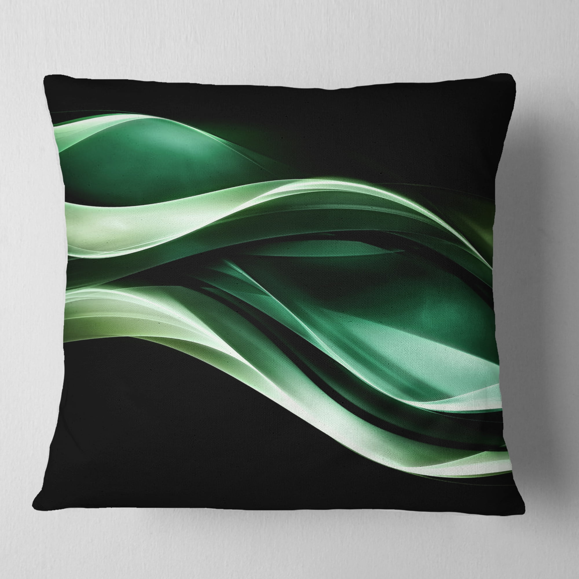 Designart Glittering Green Pattern - Abstract Throw Pillow - 16x16