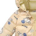 thumbnail image 7 of JUMEYU Toddler Girls Puffer Coats Floral Bear-Ear Hood Puffer Jacket for Girls Zip-Up Winter Coat (Beige,18-24 Months), 7 of 7