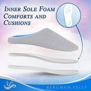 Bergman Kelly Memory Foam Slippers for Women & Men, Super Cushiony Slip-On House Shoes for WFH Comfort (Cush Collection - Scuff Style), US Company