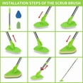 thumbnail image 4 of CCASSO Multi-Purpose Extendable Scrub Brush for Bathroom with 3 Sponge Pads & 1 Bristle Head, 1 Set, 4 of 8