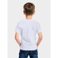 thumbnail image 2 of Back-to-School Season Boys' Casual Crew Neck T-Shirt - Breathable Cotton, Short Sleeve, Regular Fit, Vibrant "Welcome Back to School" Print with Pencil & Ruler Design, Perfect for Young, 2 of 6