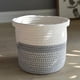 thumbnail image 2 of Maceta decorativa tejida para oficina, cesta de almacenamiento, decoración moderna para el hogar, lavable Gris 30cm, 2 of 9
