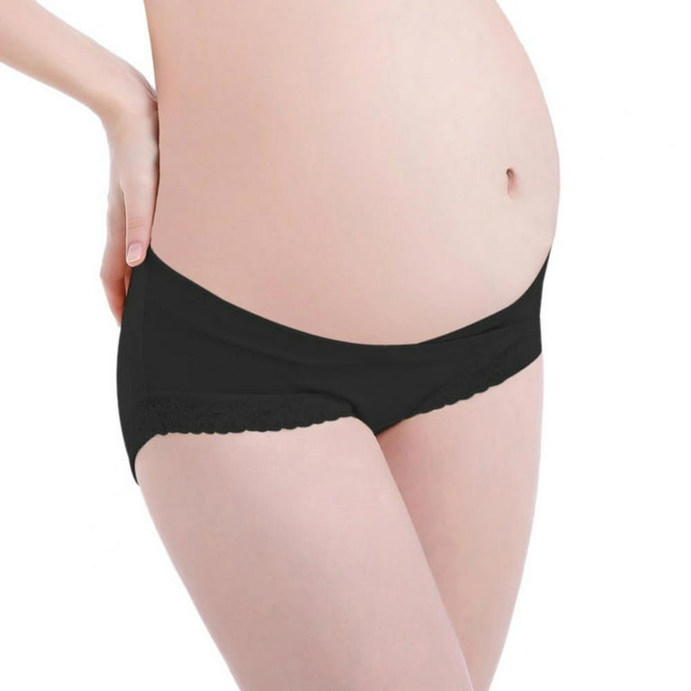 Cotton Maternity Panties for Pregnant Women Low Waist Briefs Lace Seamless  Belly Support Panties Maternity Briefs Pregnancy Underwear 
