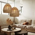thumbnail image 3 of Arturesthome Creative Seagrass Pendant Lamp Rattan Lampshade Handmade Weave Lighting Modern Hanging Ceiling Light Fixture for Cafe Bar, 3 of 24