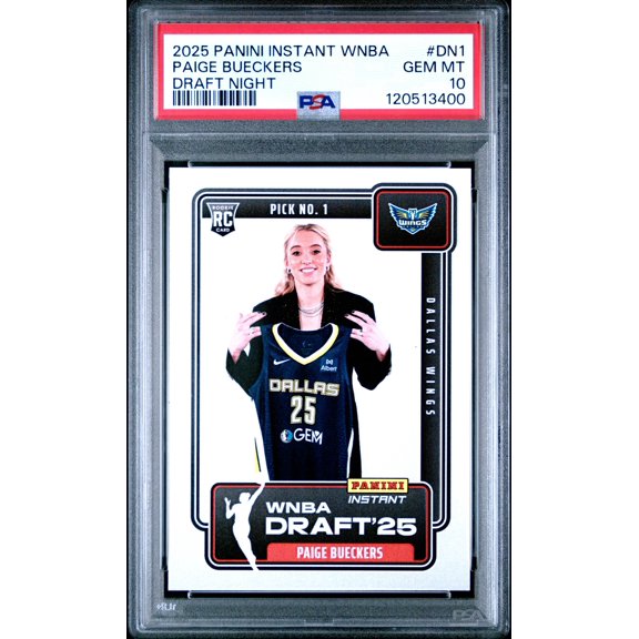 Paige Bueckers Wings 2025 Panini Instant Draft Night Rookie Card #DN-1 PSA 10