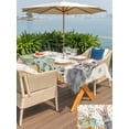 thumbnail image 4 of Outdoor Tablecloth with Umbrella Hole and Zipper, Happy Easter Rectangle Table Cloth 52x70 Inch Waterproof Tablecloth, Spring Bunny Easter Eggs Floral Beige Burlap Picnic Table Cover for Patio, 4 of 7