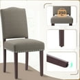 thumbnail image 5 of EOP Mid-Century Modern Upholstered Dining Chairs Set of 2, Farmhouse Fabric Kitchen & Dining Room Chairs with Extra Padded Seat, Ideal for Living Room, Restaurant, Taupe, 5 of 8