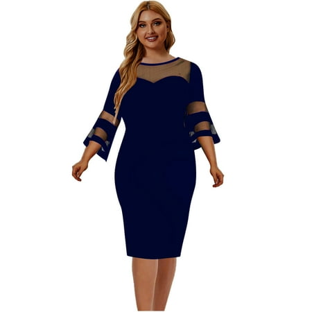

Inkach Womens Large Patchwork Dress Hip Wrap Skirt Swing Dress Longuette Dress