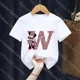 thumbnail image 3 of Camisetas de algodón para niños de Minnie, combinación de letras de la A a la Z, ropa de dibujos animados de Disney Kawaii, camisetas para niños y niñas, camisetas casuales, 3 of 5