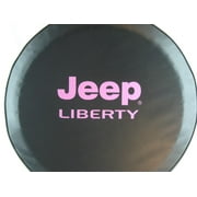 Black Series Jeep Liberty - Pink - 30-in - US Made SpareCover® - Blak Series - BubbleGum Pink Jeep Liberty Print on Luxury Automotive Satin Black Vinyl - Show Quality Spare Tire Cover