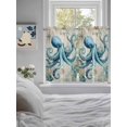 thumbnail image 3 of Teal Octopus Coastal Bathroom Window Curtain, Vintage Summer Beach Nautical Light Filtering Coffee Kitchen Curtains, Bedroom Living Room Curtains 2 Panel 84"x45", 3 of 6