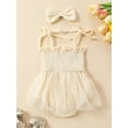 thumbnail image 4 of HWJAD Baby Girl 1st Birthday Clothes One Year Old Tulle Romper Sleeveless Bodysuit Cake Smash Outfits 9-12 Months, 4 of 8