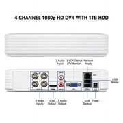 Night Owl Surveillance Cameras 1TB Hard Drive 1080p HD Wired Spotlight, Black, White