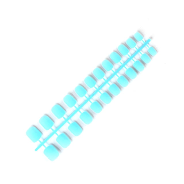 Vogacara 24 piezas de uñas postizas de ataúd esmerilado DIY exquisito estilo francés novela agraciada personalidad uñas acrílicas para amantes de la Juegos de manicura 4azul Vogacara CE011411-04