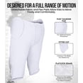 thumbnail image 3 of Exxact Sports Proline Youth Integrated Football Pants with 7 Flex Pads, Lightweight Football Practice Pants for Protection (Y2XL, White), 3 of 7