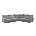 thumbnail image 3 of Lexicon Tesoro 6-Piece 3 Recliner Wood & Fabric Power Sectional Set in Dark Gray, 3 of 10