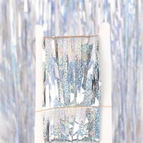 1 Pcs Foil Curtain Backdrop,39.3 Inch Metallic Tinsel Foil Fringe Curtains, Tinsel Curtain Backdrop Photo Booth Props For Birthday,Wedding,Engagement,Valentine,Christmas Holiday Party Decor,Silver