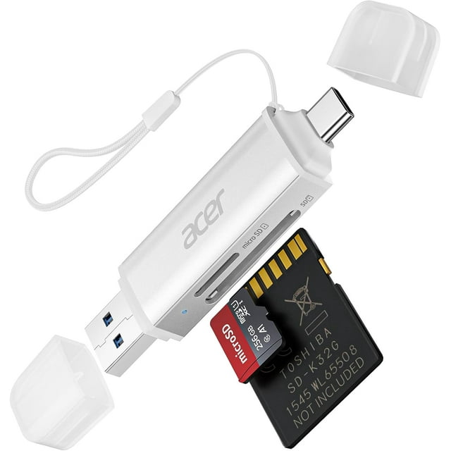 SD Card Reader USB C, Dual Slots USB 3.0 Type C to Micro SD Card Adapter, Memory Card Reader for MicroSD, SDHC, SDXC, Compatible with Laptop, PC, iPhone16/15, Pro/Air, Pro,