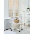 thumbnail image 4 of SunnyPoint 3-Tier Rolling Utility Storage Cart – Metal, Minimalist Design, Mobile Organizer for Kitchen, Office & Home – White, 4 of 8
