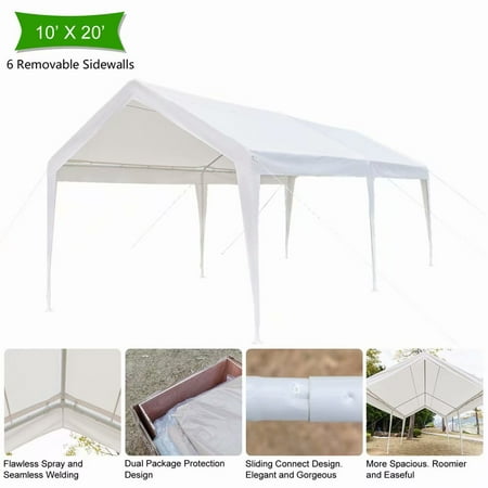 Viugreum 10x20ft Heavy Duty Portable Carport Canopy Garage Car