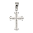 thumbnail image 4 of 925 Sterling Silver Solid Polished Cubic Zirconia Religious Faith Cross Pendant Necklace 64x32mm Wide Pendant for Women, 4 of 4