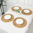 thumbnail image 7 of REGALWOVEN Rustic Placemats Set of 6 Woven Placemats for Dining Table Decor Indoor Outdoor Washable Kitchen Table Mat Wipe Clean Gold 15x15inch, 7 of 7
