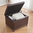 thumbnail image 2 of Joveco Storage Ottoman, 24" Fabric Rectangle Tufted  Foot Rest Stool for Living Room Bedroom, Beige, 2 of 16