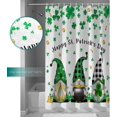 thumbnail image 3 of St Patrick Shower Curtain 72 inches Long Gnome with Shamrocks Green Polyester Fabric Shower Curtain with Hooks,Waterpoof Shower Curtains for Bathroom Showers and Bathtubs 36x72in, 3 of 6