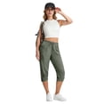 thumbnail image 5 of Women's Capri Pants with Pockets Lightweight Quick Dry Water Resistant Hiking Travel Summer Pants for Outdoor Green M, 5 of 6