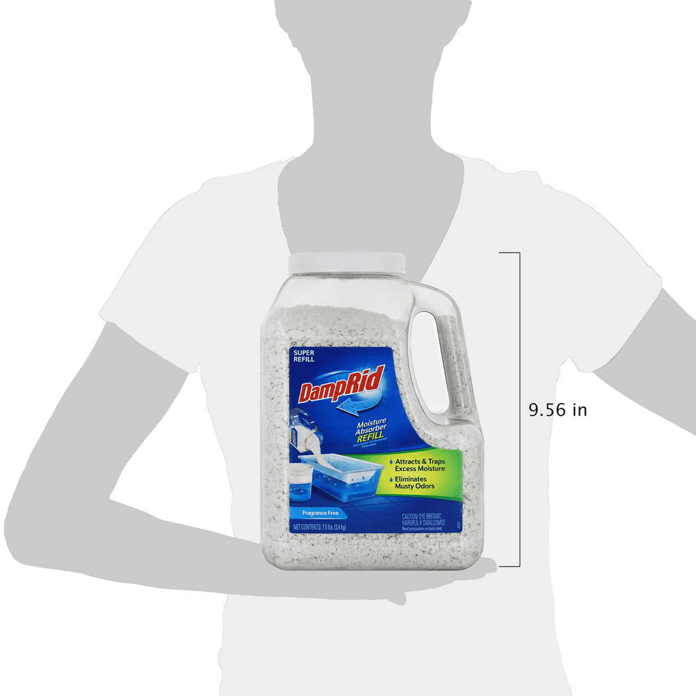 Damp Rid 7.5 lb. Fragrance free, Moisture Absorber, Odor eliminator Refill 1PK