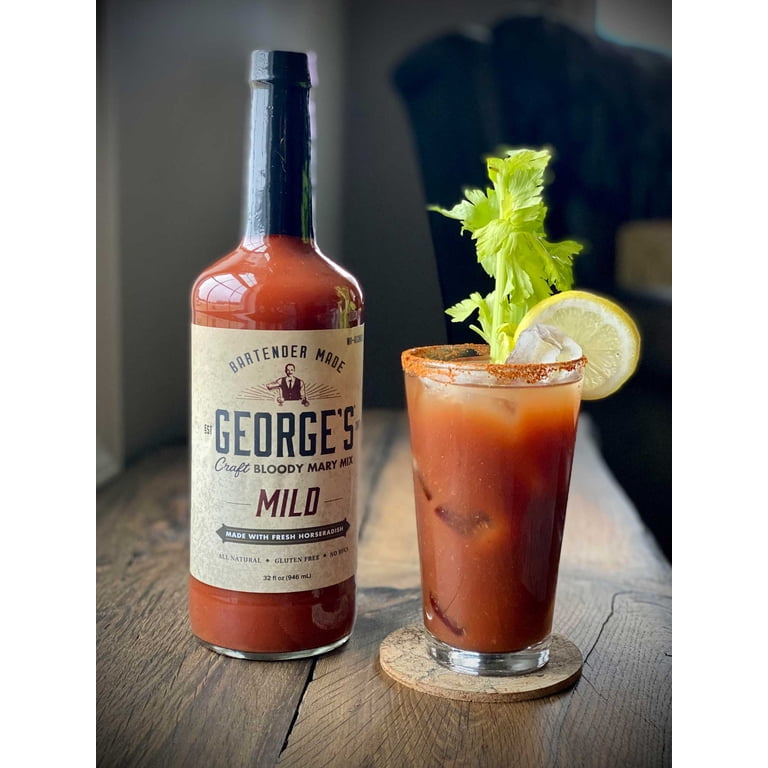 George's Mild Craft Bloody Mary Mix, 32 fl oz, All Natural, Gluten