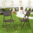 thumbnail image 6 of Costway Set of 4 Patio Rattan Folding Dining Chairs Portable Garden Yard Brown, 6 of 10