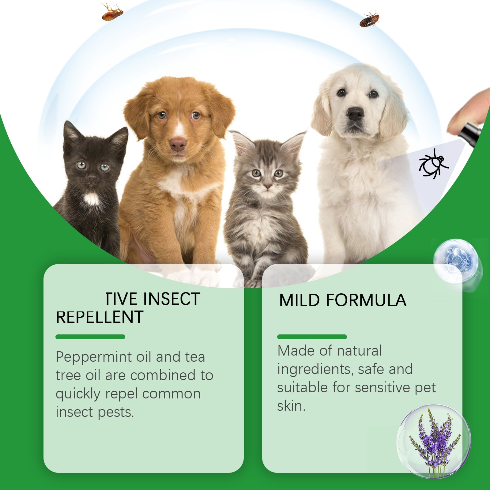 Alvantor Plant-Based Aloe Vera Formula Flea & Tick Prevention Spray for Dogs and Cats - 3.38 fl. oz